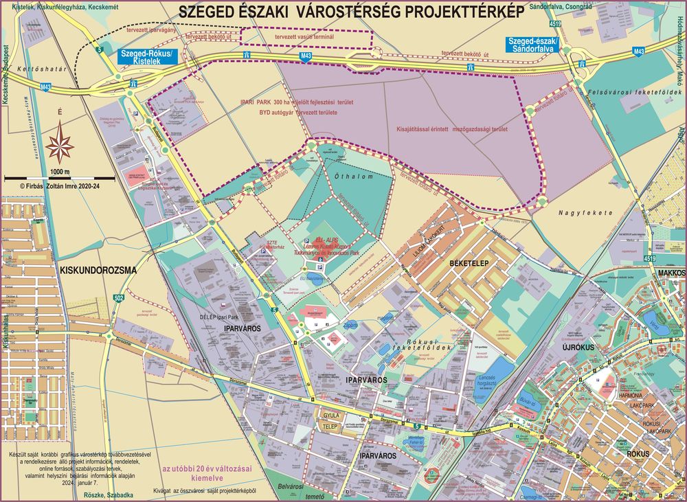 Szegedi iparterület térképe, illusztráció